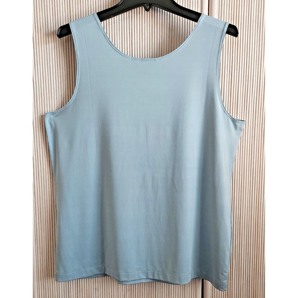 Chico's Women's Tank Size 3 (16/18) Blue Microfeel Basic Knit NWT - Picture 2 of 7